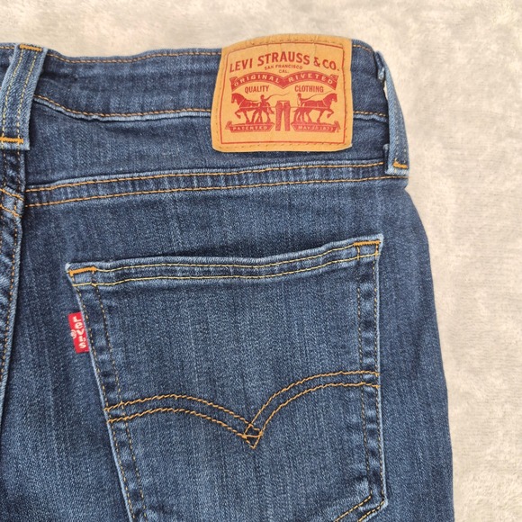 Levis 726 High Rise Flare Jeans Women 30 Dark Wash Blue Denim A3410-0005 Stretch - Picture 12 of 12